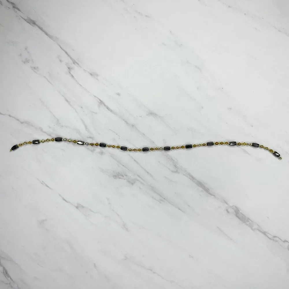 Iridescent and Yellow Beaded Magnetic Wrap Bracelet